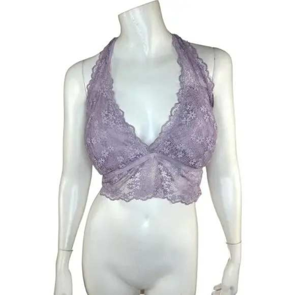 Rue 21‎ Plus Size 2X Lavender Lace Halter Bralette Crop Top Women 40D 40DD